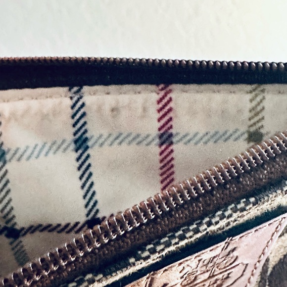 Coach Tan Signature Canvas with Leather Mini Zip Coin Card Case W/ Key Ring - Picture 4 of 12